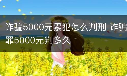 诈骗5000元累犯怎么判刑 诈骗罪5000元判多久