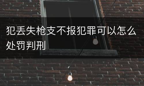 犯丢失枪支不报犯罪可以怎么处罚判刑