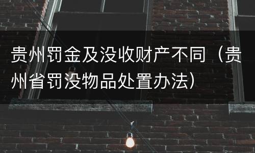 贵州罚金及没收财产不同（贵州省罚没物品处置办法）