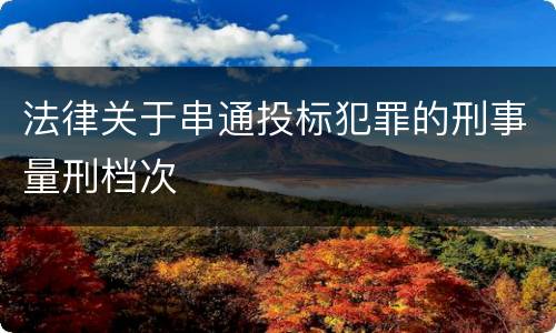 法律关于串通投标犯罪的刑事量刑档次