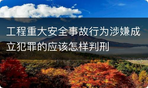 工程重大安全事故行为涉嫌成立犯罪的应该怎样判刑