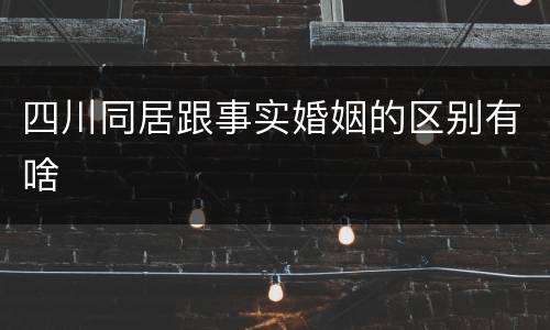 四川同居跟事实婚姻的区别有啥