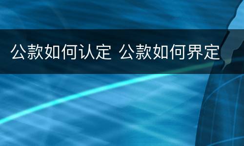 公款如何认定 公款如何界定