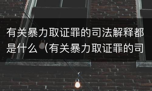 有关暴力取证罪的司法解释都是什么（有关暴力取证罪的司法解释都是什么时候实施）
