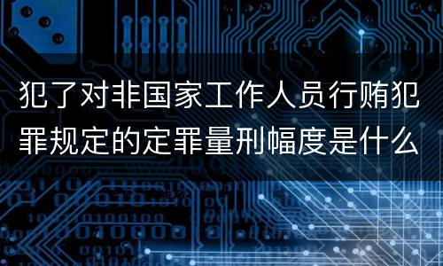 犯了对非国家工作人员行贿犯罪规定的定罪量刑幅度是什么