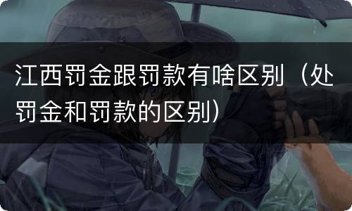 江西罚金跟罚款有啥区别（处罚金和罚款的区别）