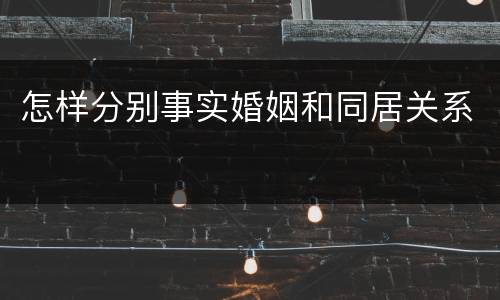 怎样分别事实婚姻和同居关系