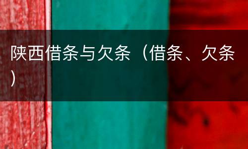 陕西借条与欠条（借条、欠条）