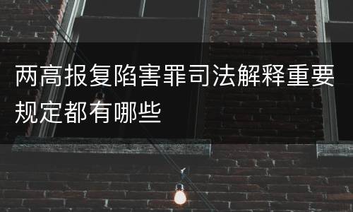 两高报复陷害罪司法解释重要规定都有哪些