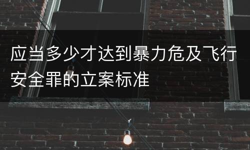 应当多少才达到暴力危及飞行安全罪的立案标准