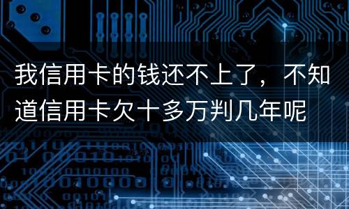 我信用卡的钱还不上了，不知道信用卡欠十多万判几年呢