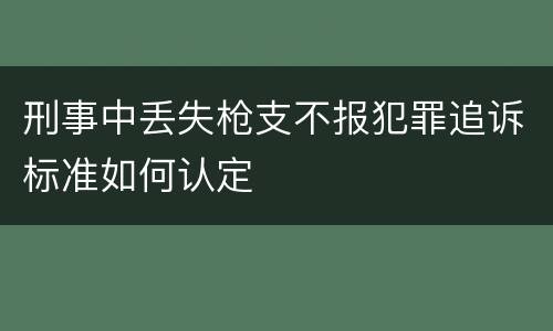 刑事中丢失枪支不报犯罪追诉标准如何认定