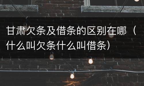 甘肃欠条及借条的区别在哪（什么叫欠条什么叫借条）