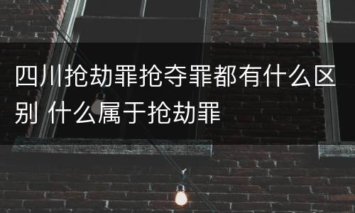 四川抢劫罪抢夺罪都有什么区别 什么属于抢劫罪
