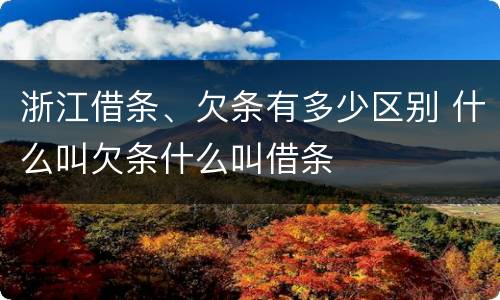 浙江借条、欠条有多少区别 什么叫欠条什么叫借条