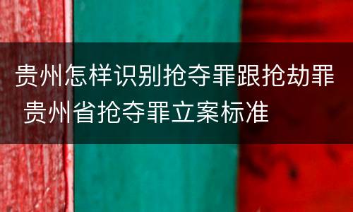 贵州怎样识别抢夺罪跟抢劫罪 贵州省抢夺罪立案标准