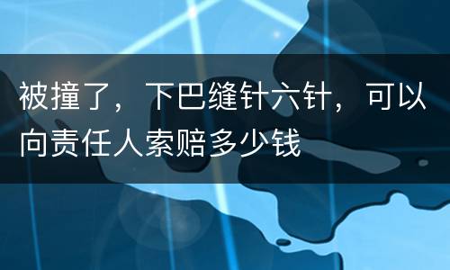 被撞了，下巴缝针六针，可以向责任人索赔多少钱