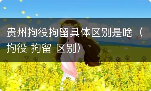 贵州拘役拘留具体区别是啥（拘役 拘留 区别）