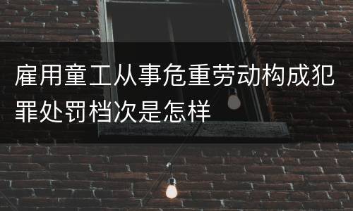 雇用童工从事危重劳动构成犯罪处罚档次是怎样