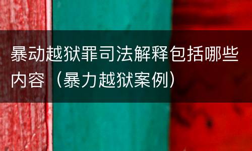 暴动越狱罪司法解释包括哪些内容（暴力越狱案例）