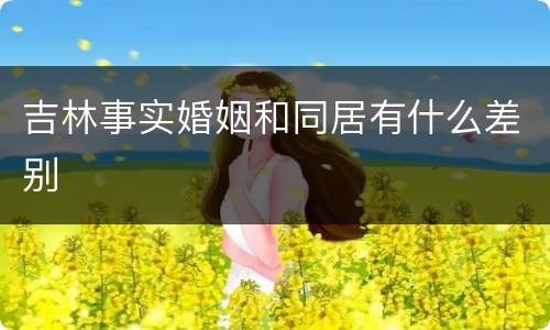 吉林事实婚姻和同居有什么差别