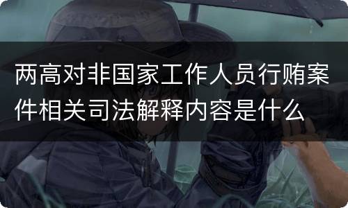两高对非国家工作人员行贿案件相关司法解释内容是什么