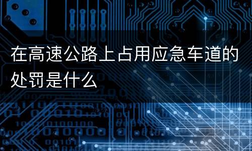 在高速公路上占用应急车道的处罚是什么