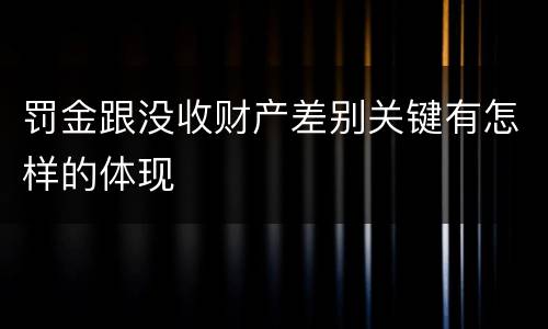 罚金跟没收财产差别关键有怎样的体现
