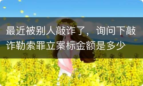 最近被别人敲诈了，询问下敲诈勒索罪立案标金额是多少
