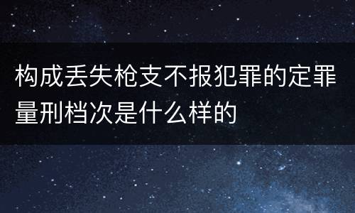 构成丢失枪支不报犯罪的定罪量刑档次是什么样的