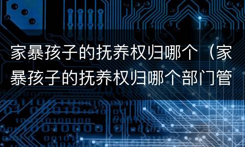 家暴孩子的抚养权归哪个（家暴孩子的抚养权归哪个部门管辖）