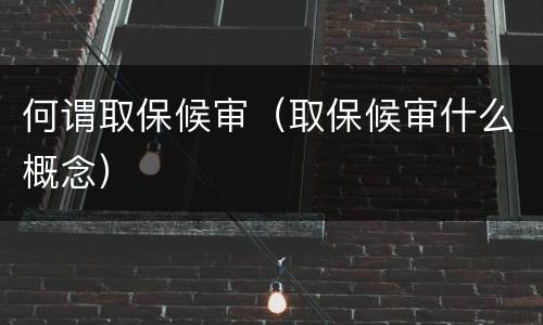 何谓取保候审（取保候审什么概念）