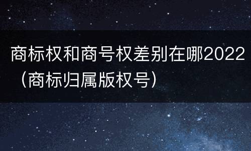 商标权和商号权差别在哪2022（商标归属版权号）
