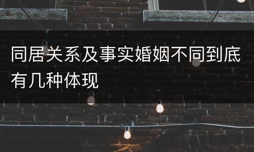 同居关系及事实婚姻不同到底有几种体现