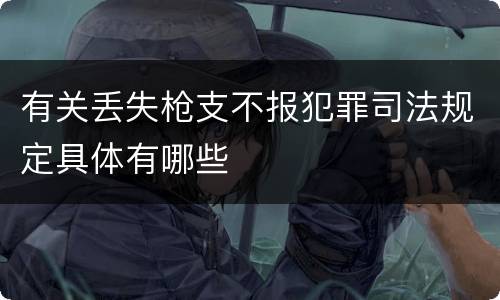 有关丢失枪支不报犯罪司法规定具体有哪些