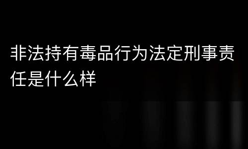 非法持有毒品行为法定刑事责任是什么样