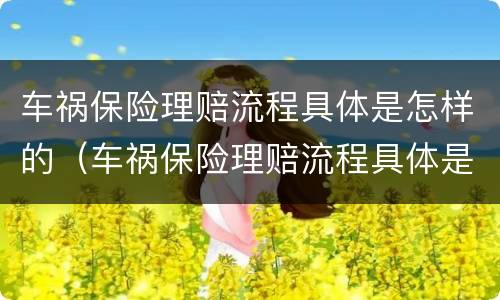 车祸保险理赔流程具体是怎样的（车祸保险理赔流程具体是怎样的案例）