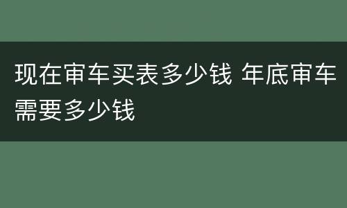 现在审车买表多少钱 年底审车需要多少钱