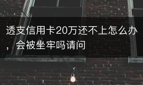透支信用卡20万还不上怎么办，会被坐牢吗请问