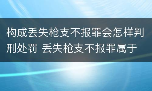 构成丢失枪支不报罪会怎样判刑处罚 丢失枪支不报罪属于