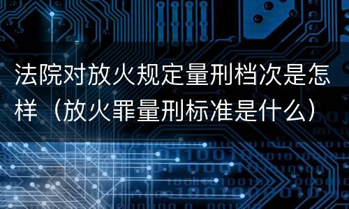 法院对放火规定量刑档次是怎样（放火罪量刑标准是什么）
