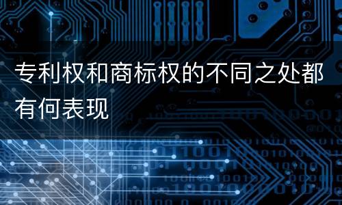 专利权和商标权的不同之处都有何表现