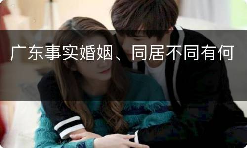 广东事实婚姻、同居不同有何