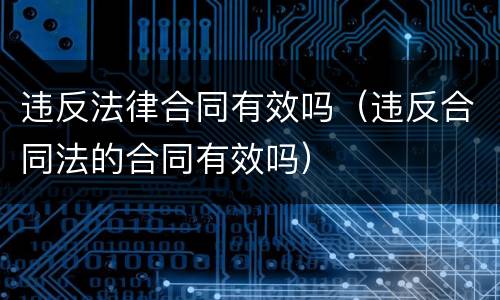 违反法律合同有效吗（违反合同法的合同有效吗）