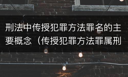 刑法中传授犯罪方法罪名的主要概念（传授犯罪方法罪属刑法规定的）