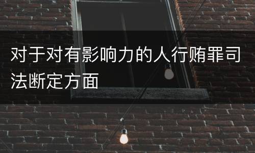 对于对有影响力的人行贿罪司法断定方面