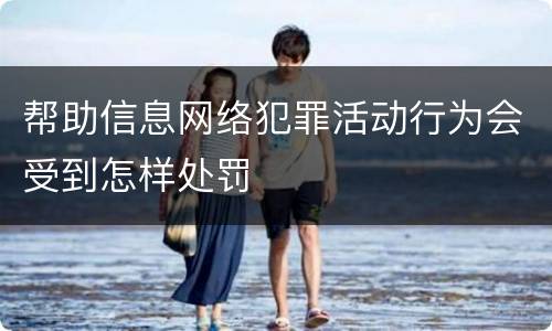 帮助信息网络犯罪活动行为会受到怎样处罚