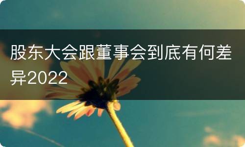 股东大会跟董事会到底有何差异2022