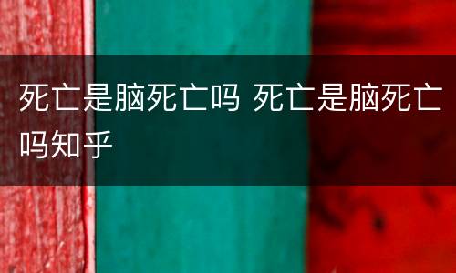 死亡是脑死亡吗 死亡是脑死亡吗知乎