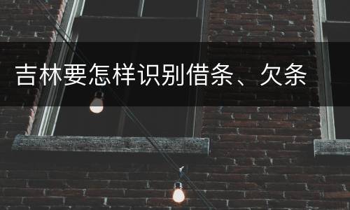 吉林要怎样识别借条、欠条